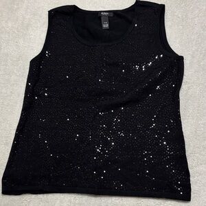 Alfani Black Sequins Tank Top